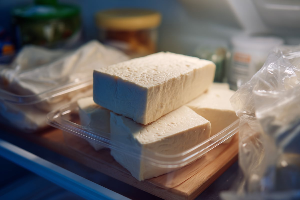 냉장고에 있는 두부 냉장고에 있는 두부