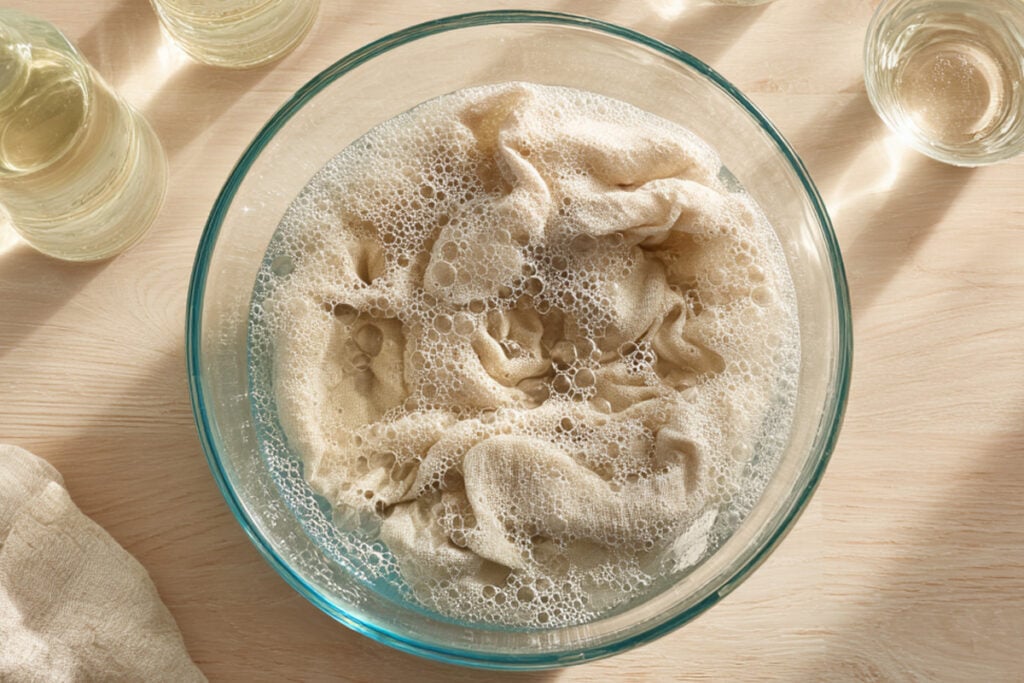 식초에 담가놓은 행주