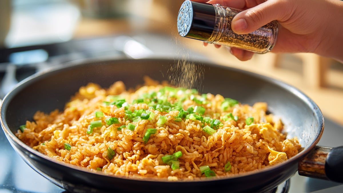 완성되기 전 다진 파와 후추 뿌리기 완성되기 전 다진 파와 후추 뿌리기