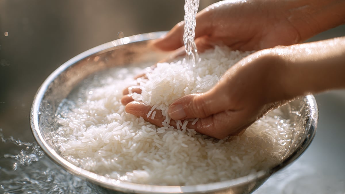 쌀 씻는 모습 쌀 씻는 모습