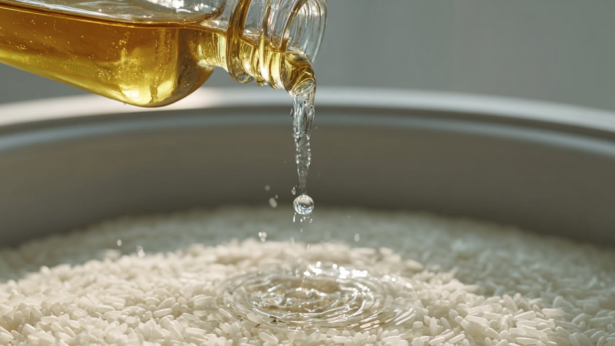 쌀에 오일을 넣는 이미지 쌀에 오일을 넣는 이미지