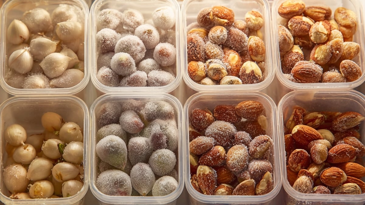 냉동 마늘과 냉동 견과류