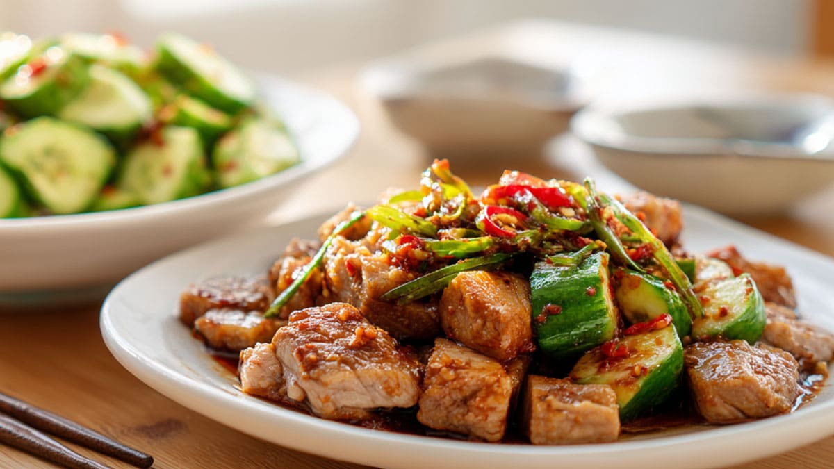 돼지고기 오이 돼지고기 오이