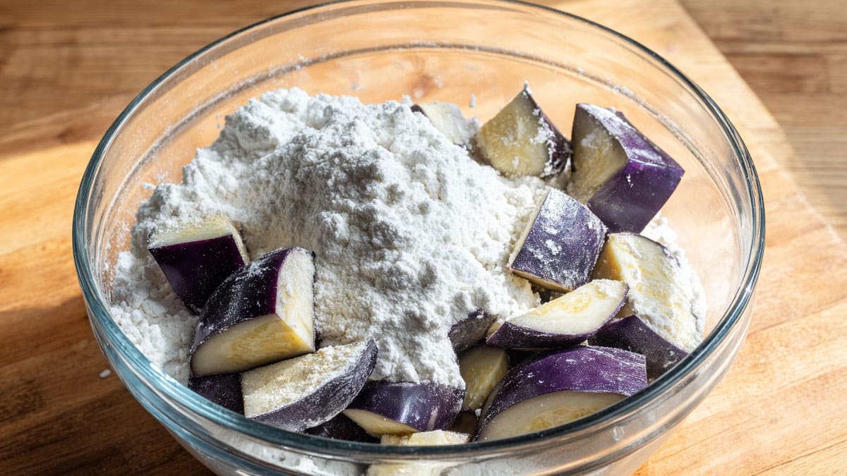 쌀가루를 넣은 가지