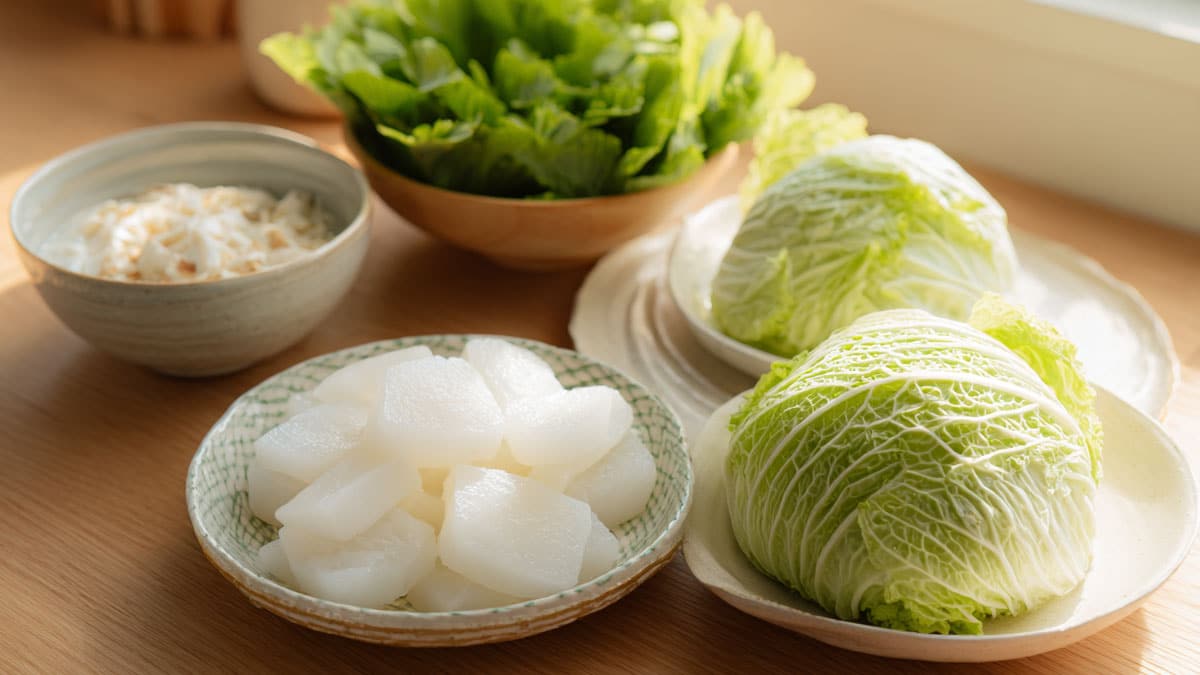 곤약, 양배추, 오트밀