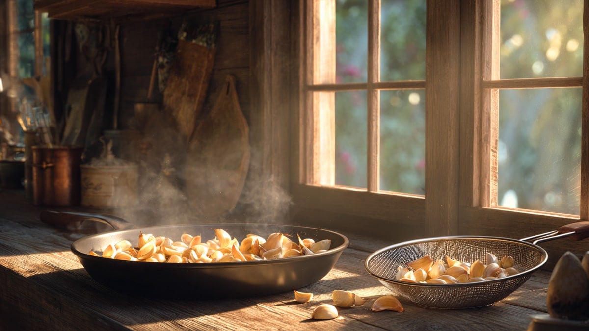 마늘 껍질 볶아주기