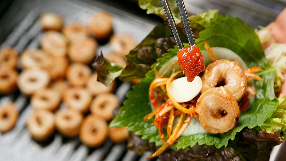 채소와 막창구이