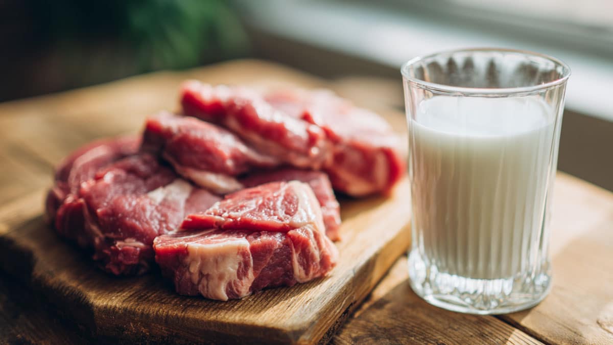 고기, 우유 고기, 우유