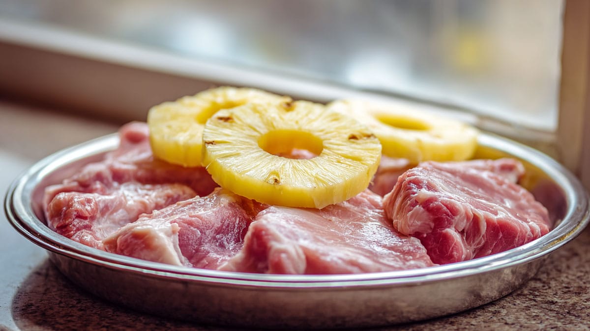 고기, 파인애플 고기, 파인애플