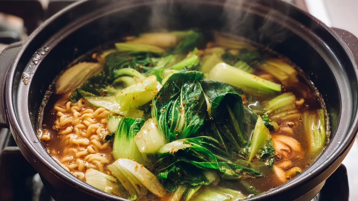 청경채 라면 청경채 라면