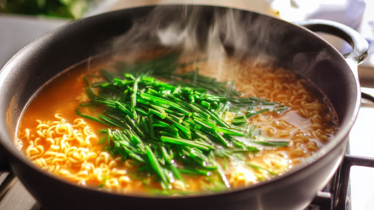 부추 라면 부추 라면