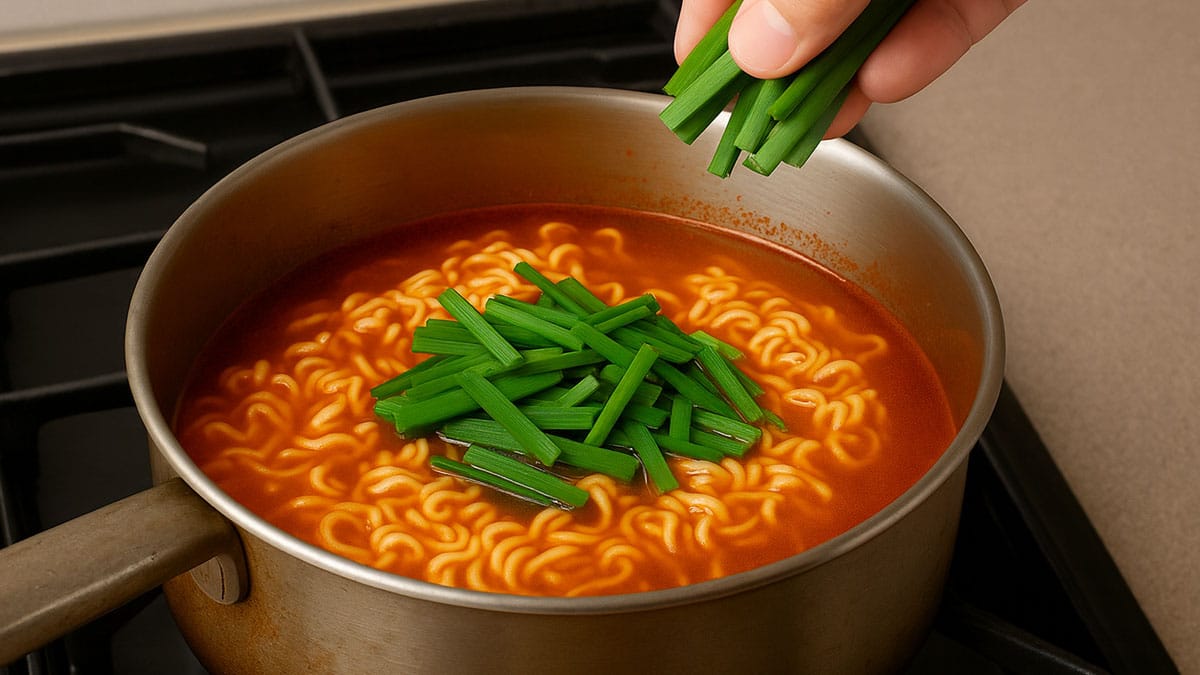 부추 라면 부추 라면