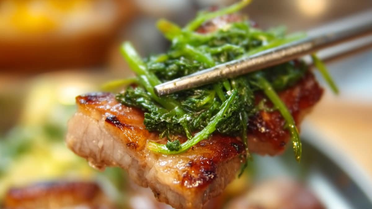 쑥갓 삼겹살 쑥갓 삼겹살