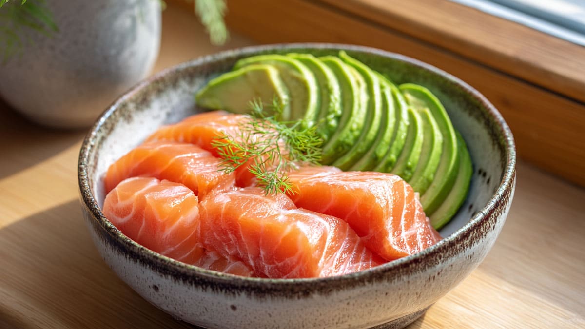 연어, 아보카도 연어, 아보카도