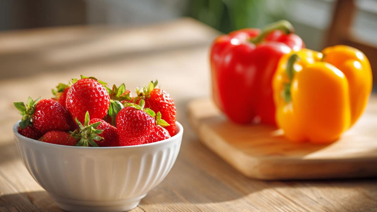 딸기, 피망 딸기, 피망