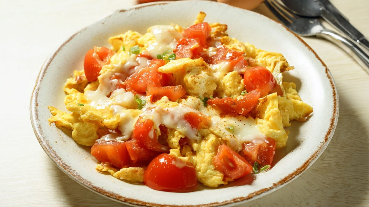 토마토 계란 치즈 볶음 토마토 계란 치즈 볶음