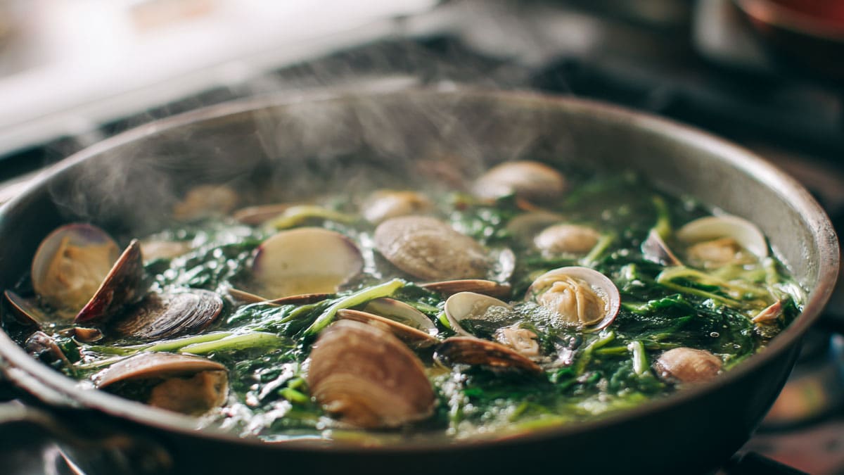 시금치 바지락 된장국 시금치 바지락 된장국