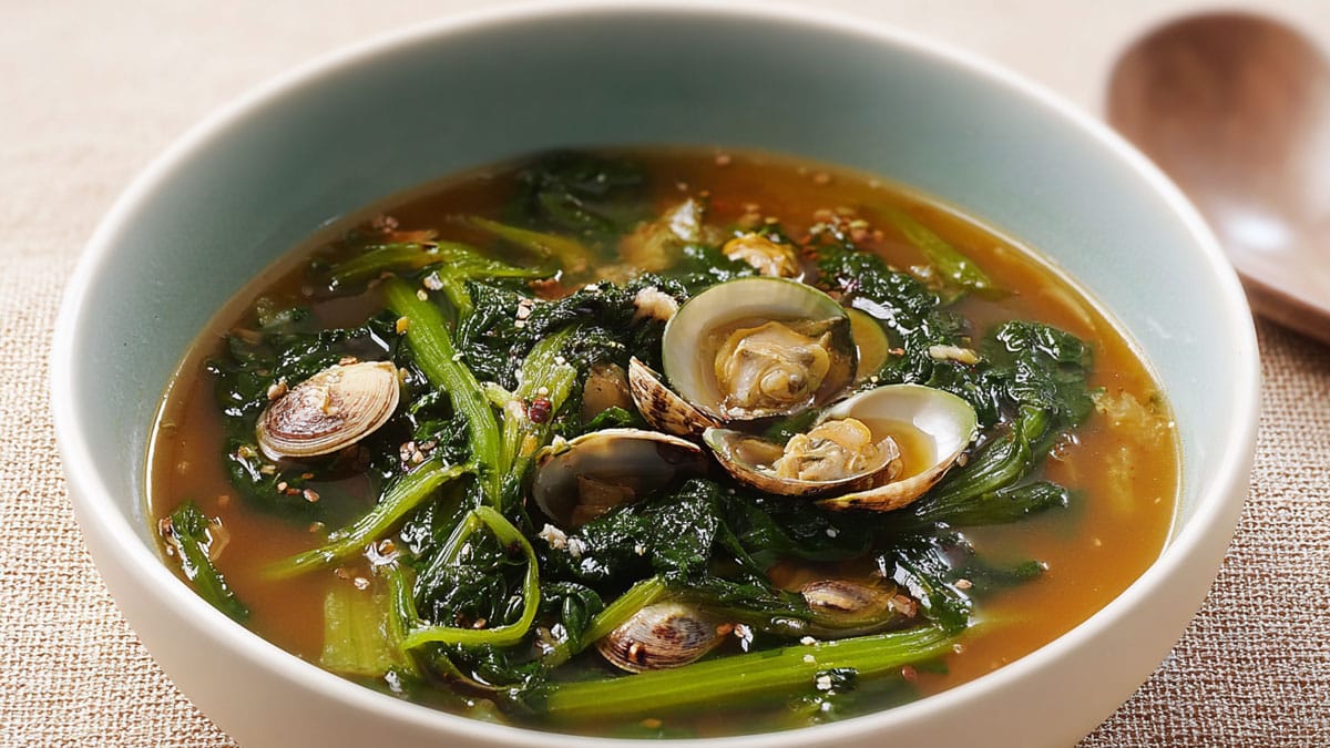 시금치 바지락 된장국 시금치 바지락 된장국