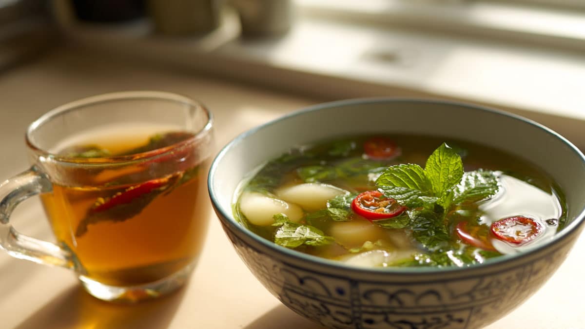 동치미, 페퍼민트 차