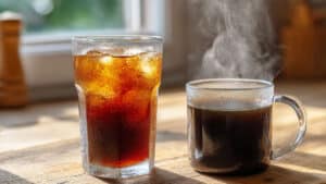 아이스커피, 뜨거운 커피