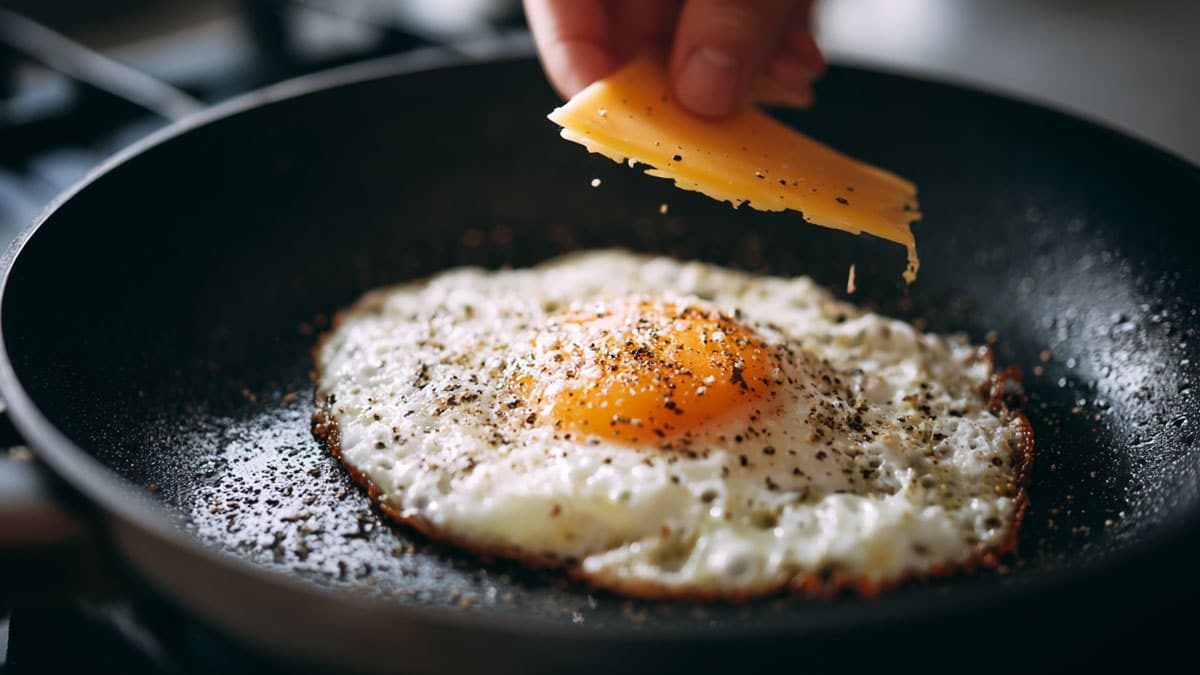 계란후라이 후추 치즈