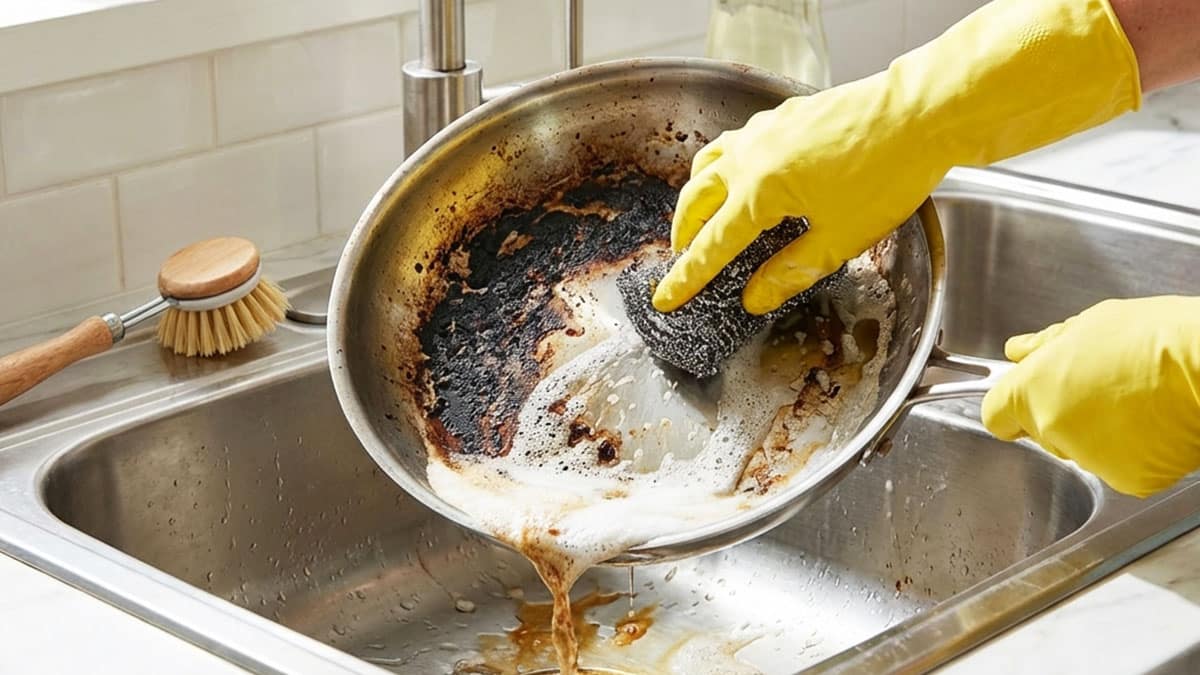 탄 냄비 닦는법