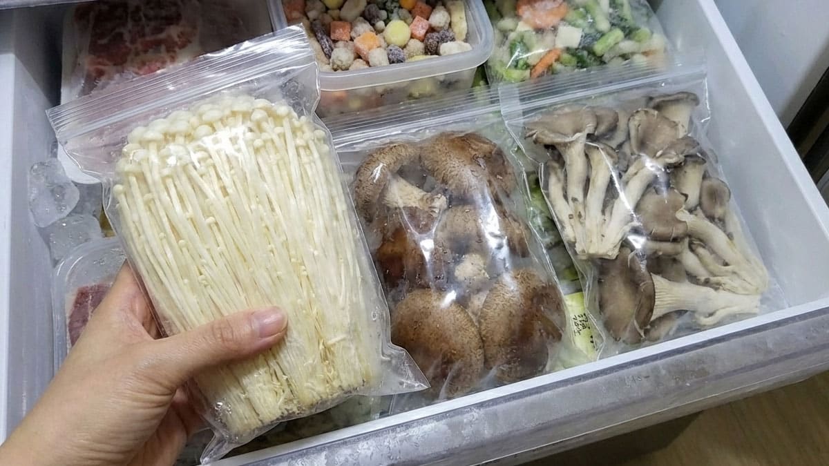 버섯 냉동보관