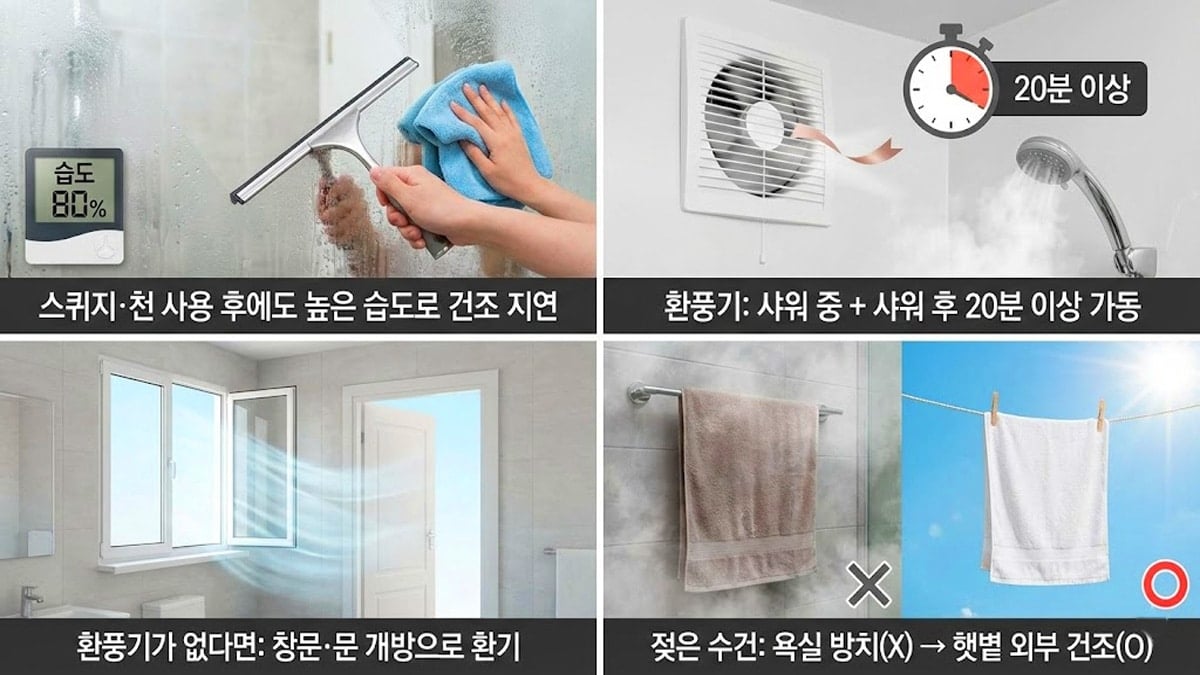 욕실 곰팡이 예방법
