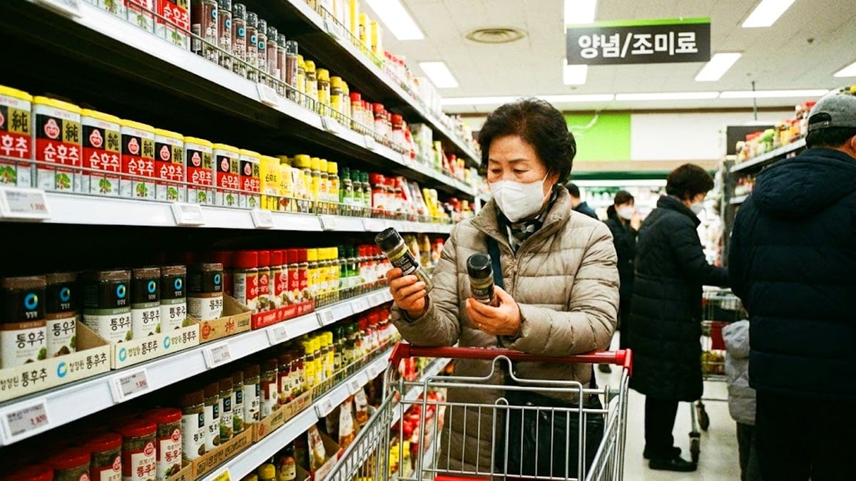 후추를 고르는 모습