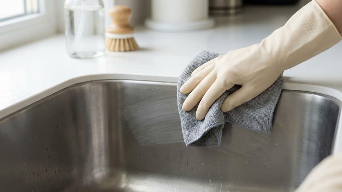 싱크대 ‘이 가루’ 뿌리고 마른 천으로 문질러보세요…세제 없이 반짝반짝 광택까지 살아납니다