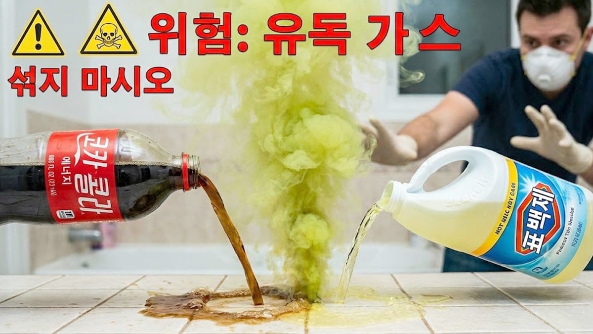 콜라와 염소계 제품 섞지 말 것