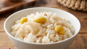 은행연근율무밥