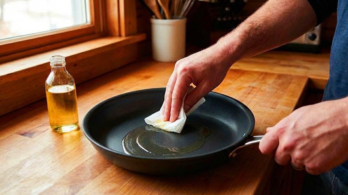 프라이팬에 식용유 코팅