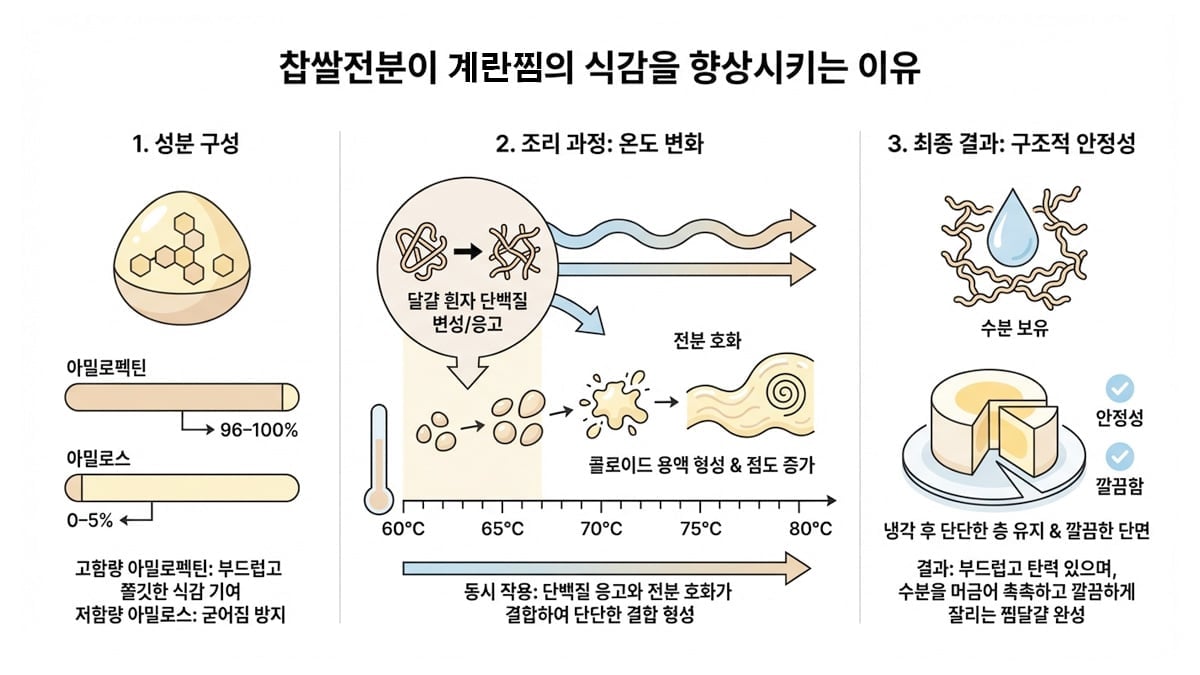 찹살가루가 계란찜에 미치는 영향