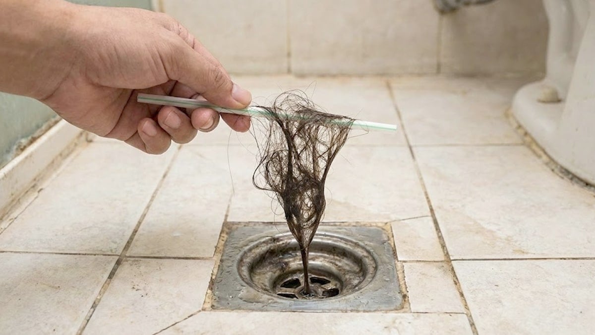 빨대로 하수구 청소하는 법