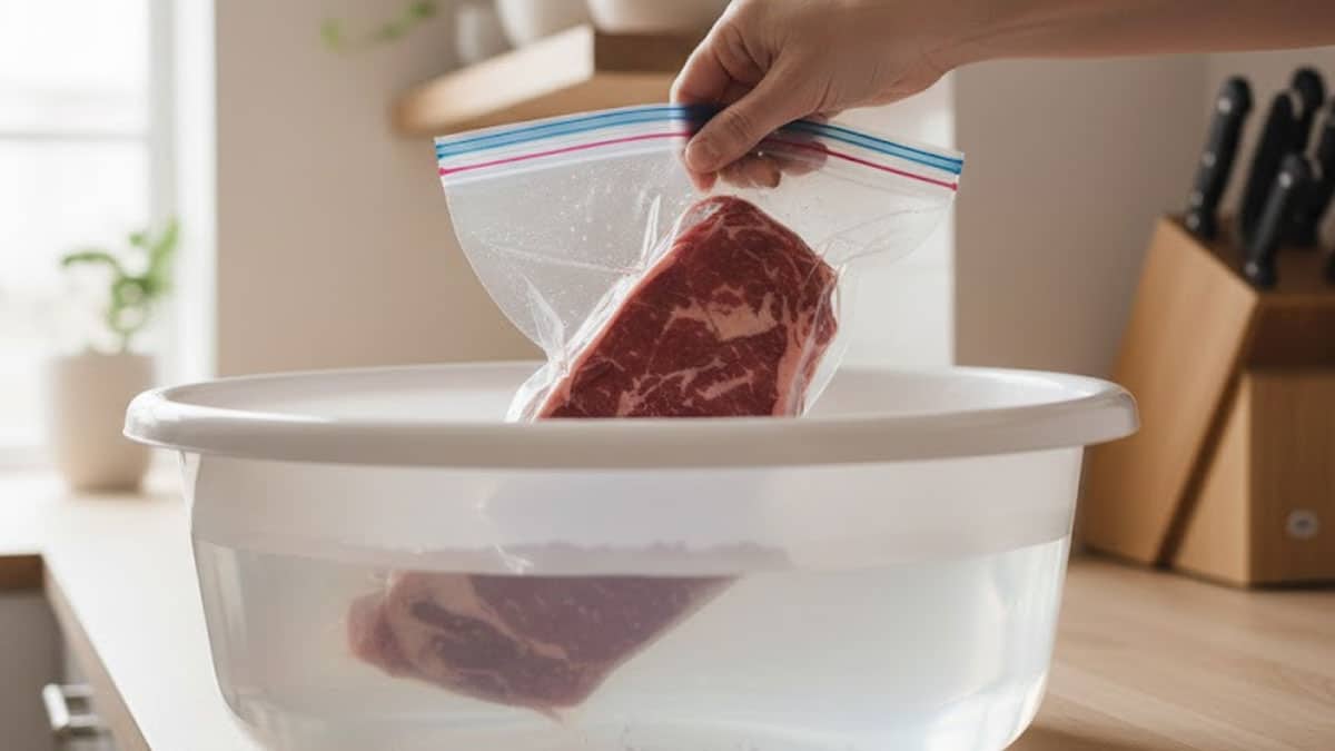 지퍼백에 식재료 넣고 ‘여기에’ 담가보세요…기계 없이도 진공 포장 됩니다