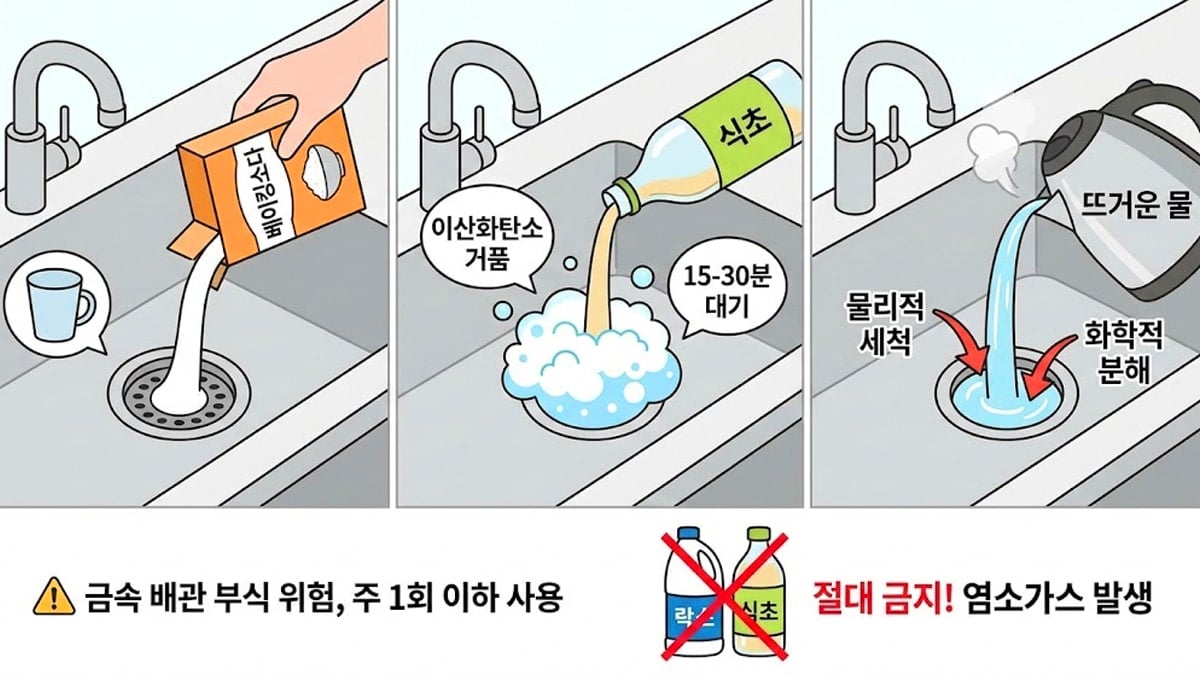 싱크대 배수구 청소법