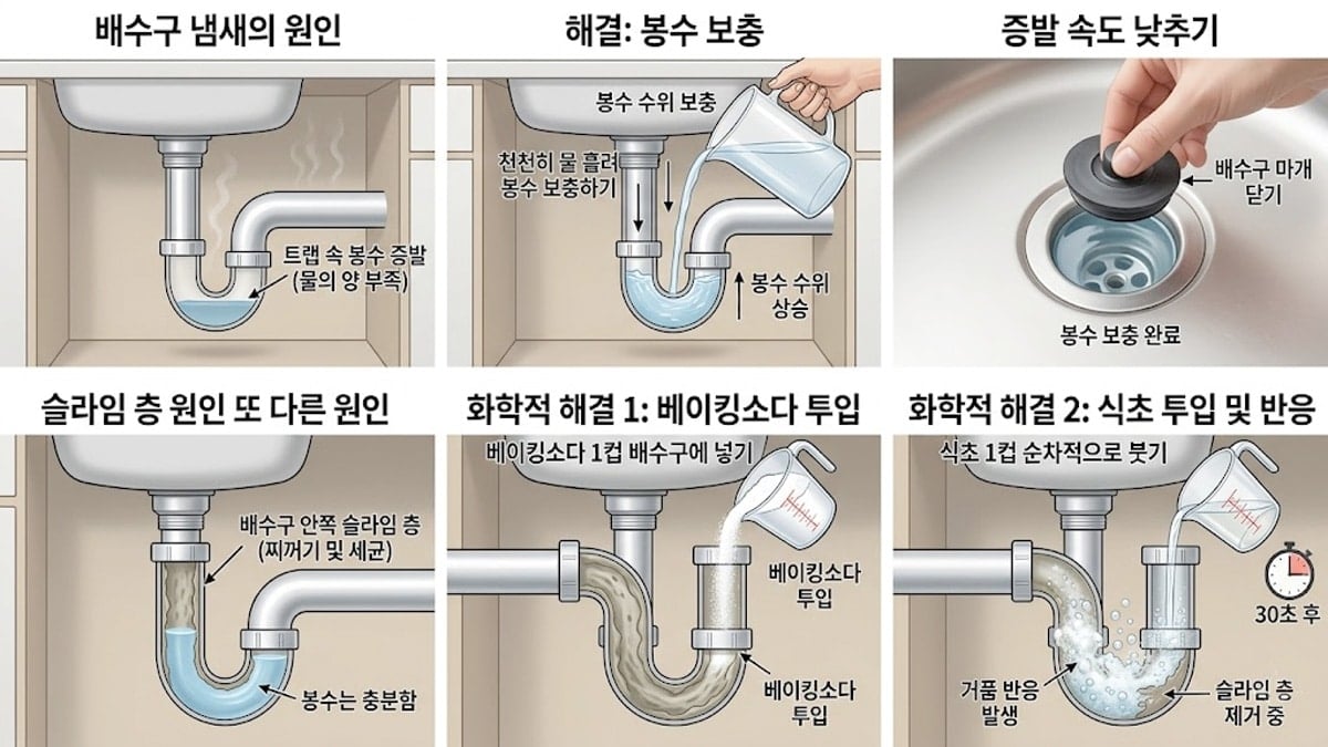 욕실 배수구 청소법