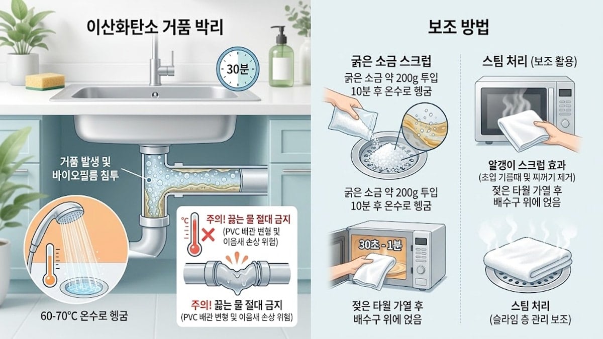 욕실 배수구 청소법