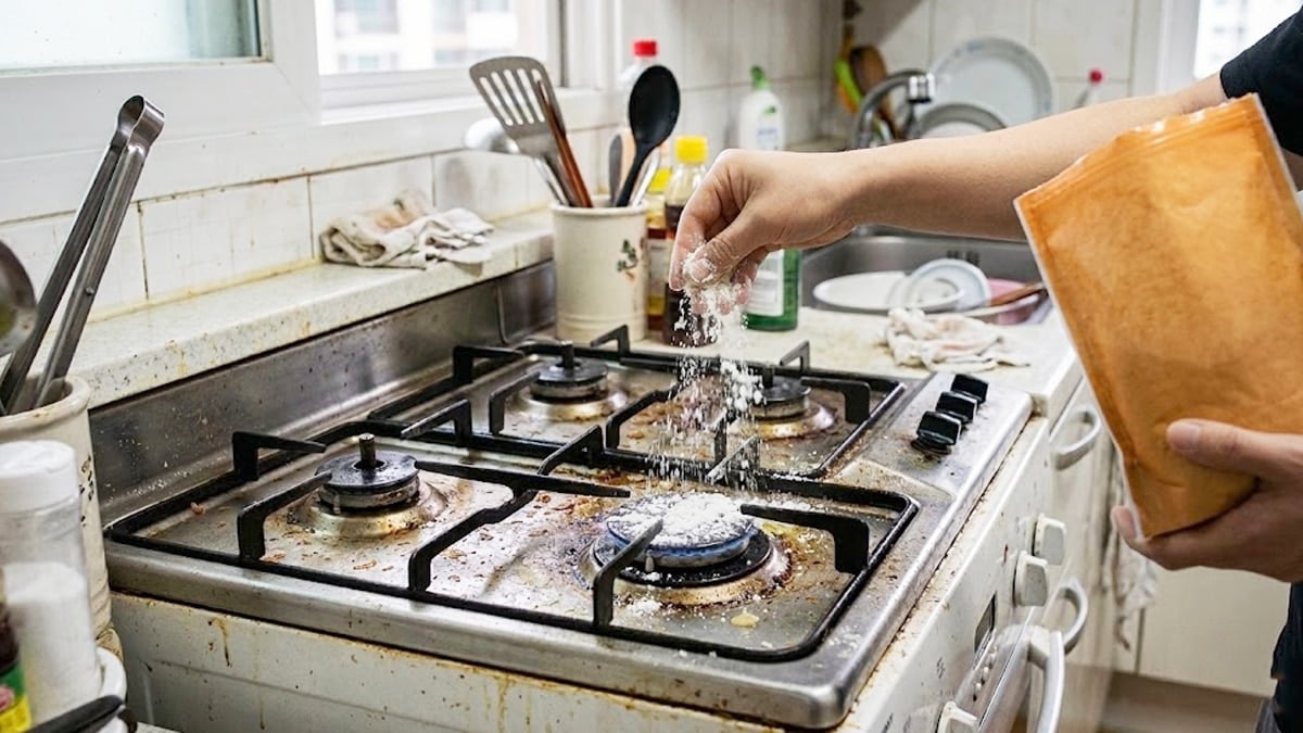 기름때 낀 가스레인지에 ‘이 가루’ 뿌려보세요…세제 없이도 새것처럼 빛납니다