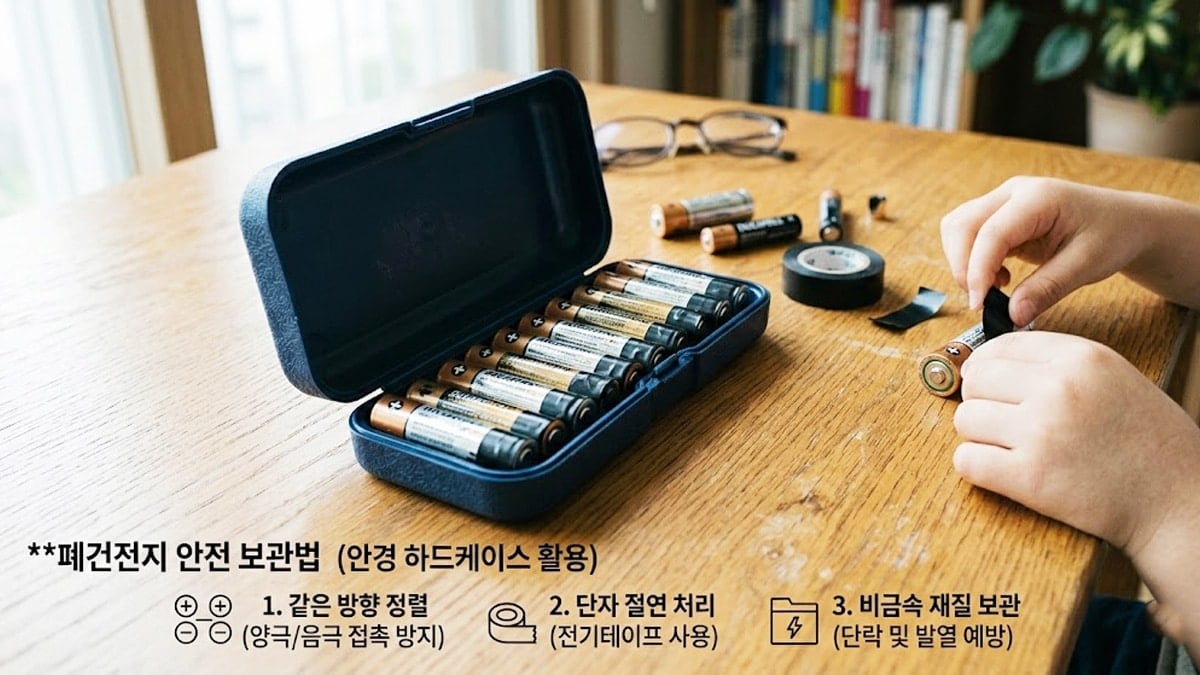 안경 하드케이스 폐건전지 보관함