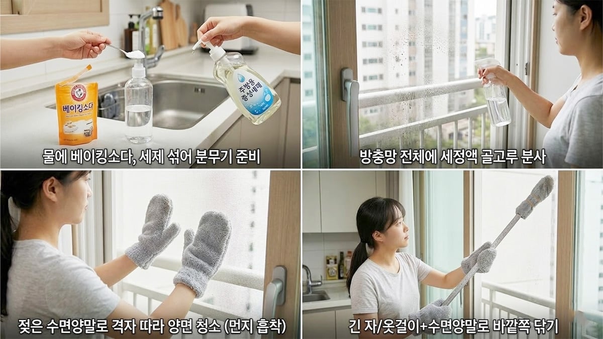 수면양말 방충망 청소