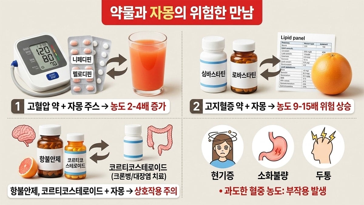 자몽과 함께 먹으면 안되는 약물