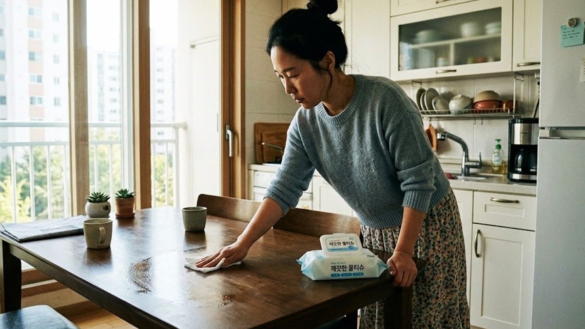 행주 대신 물티슈