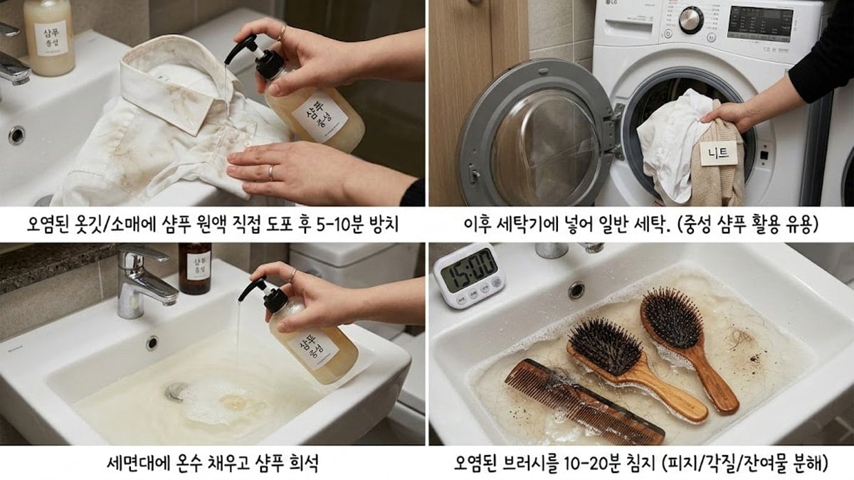 남은 샴푸 활용법