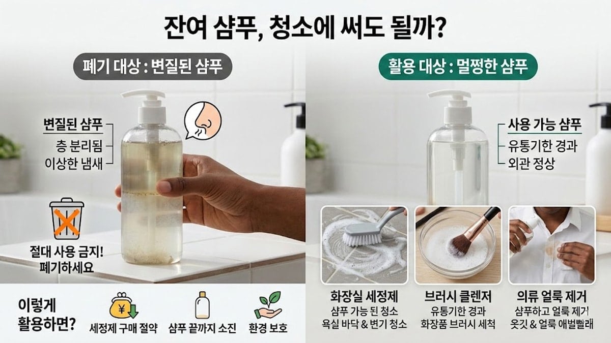 쓸 수 없는 샴푸 구별법