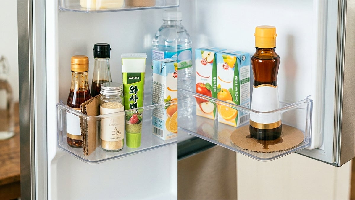 컵홀더를 활용한 냉장고 정리