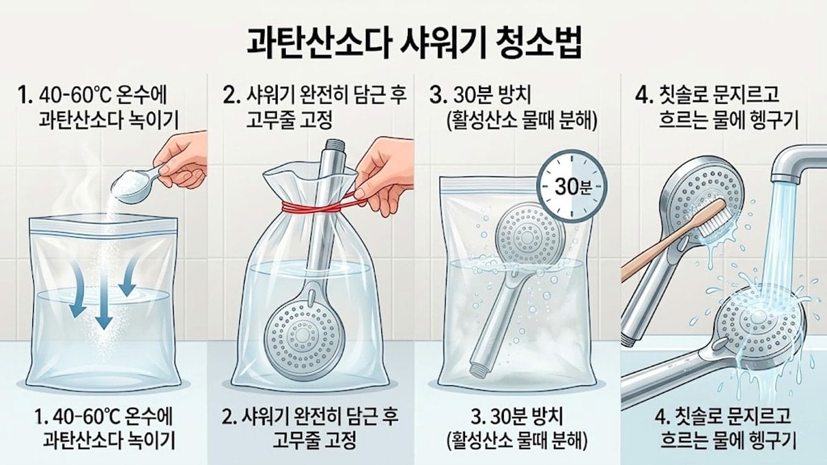 샤워기 청소 방법