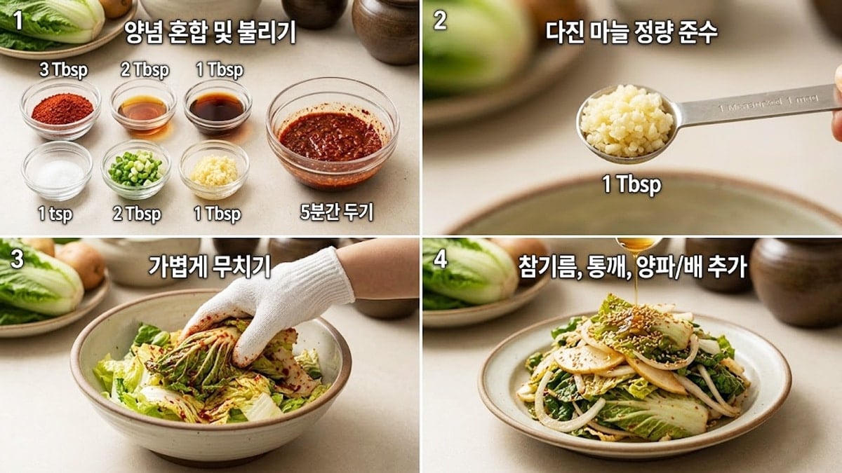 봄동겉절이 레시피