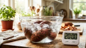 얼음물에 담긴 고구마